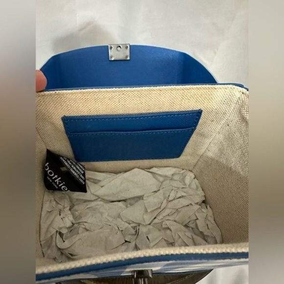 Botkier Lennox Blue White Plaid Purse Handbag Lunchbox NWOT - Picture 10 of 11